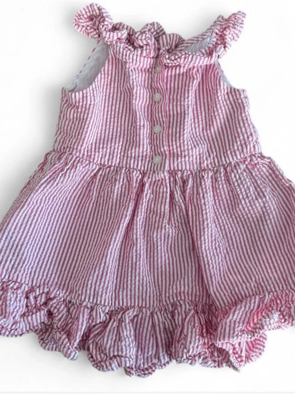 Ralph Lauren Pink & White Striped Ruffle Sundress